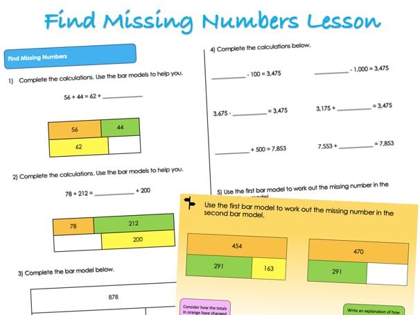 Year 5 Addition and Subtraction - Find Missing Numbers Lesson