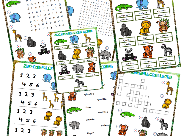 Zoo Animals Worksheets