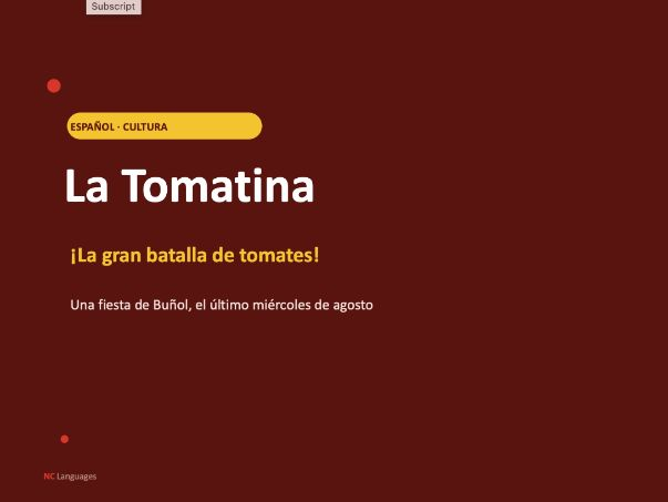 SPANISH: La Tomatina (Cultural lesson)