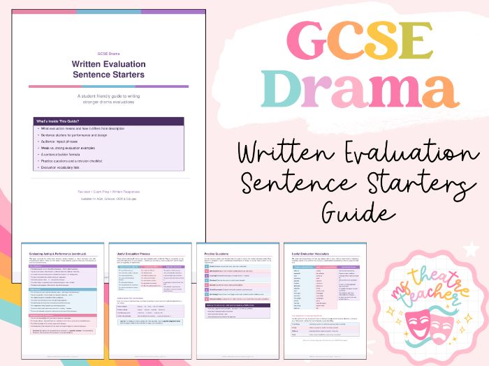 GCSE Drama | Written Evaluation Sentence Starters