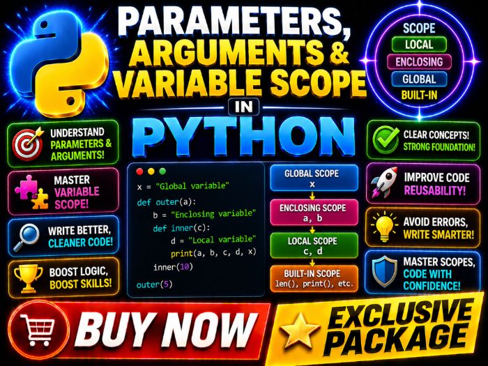 Parameters, Arguments & Variable Scope in Python | Cambridge A-Level 9618 CS | Complete Package