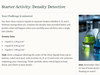 iGCSE Physics 1.4 Density SUPPLEMENT