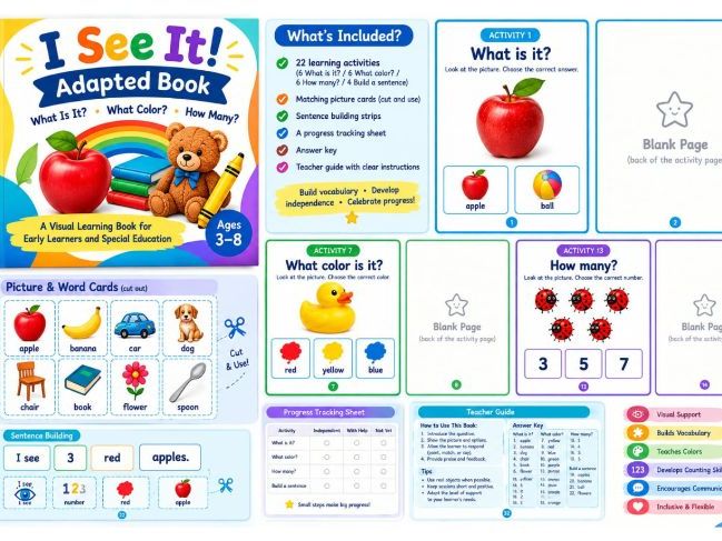 I See It! Adapted Book, What Is It? What Color? How Many?