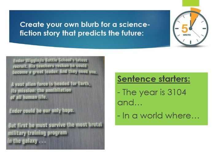 Introduction to the Genre - Science Fiction Unit (Year 9)