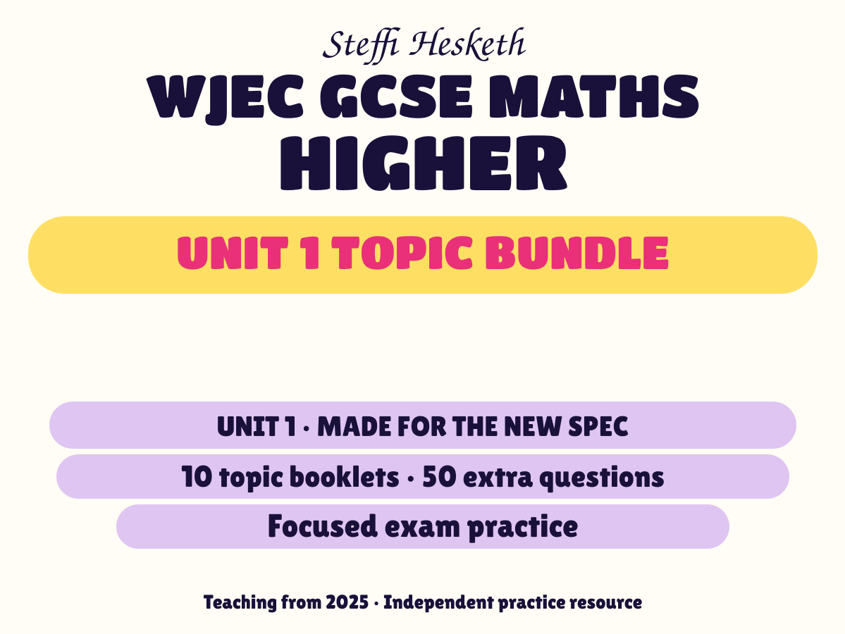 WJEC New Spec Maths Higher Unit 1 – 10 Topic Booklet Bundle