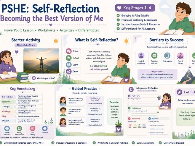 PSHE Self-Reflection Lesson KS1–KS4 Pack