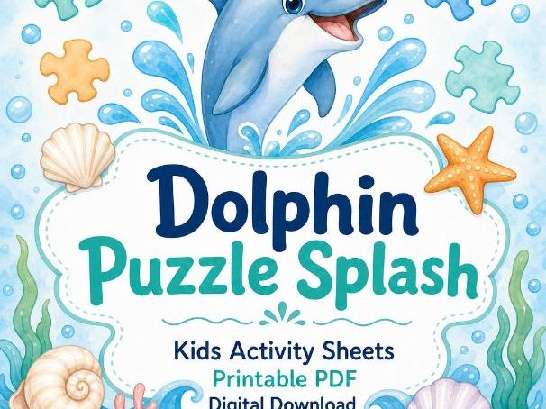 Dolphin Puzzle Activity Sheets for Kids