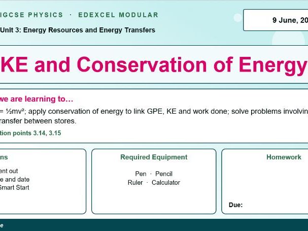 IGCSE Physics: Kinetic Energy and Conservation of Energy | Edexcel Modular | Unit 3 | L9