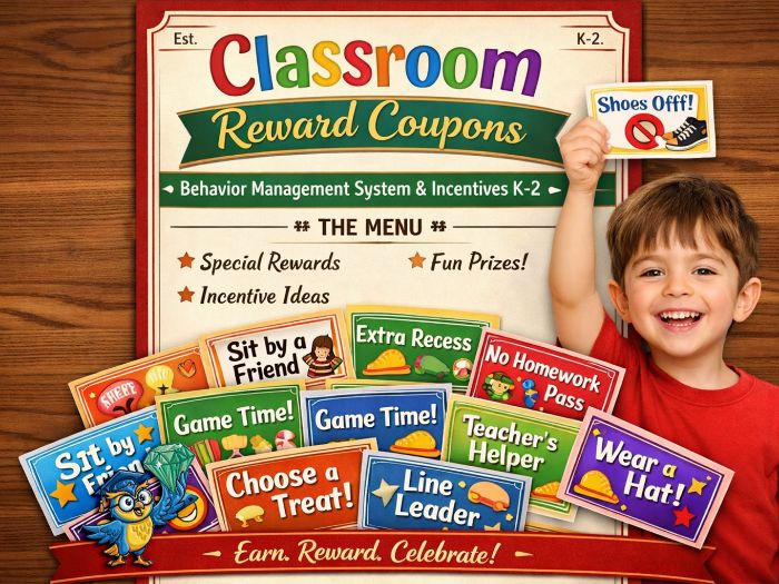 Classroom Reward Menu & Coupons