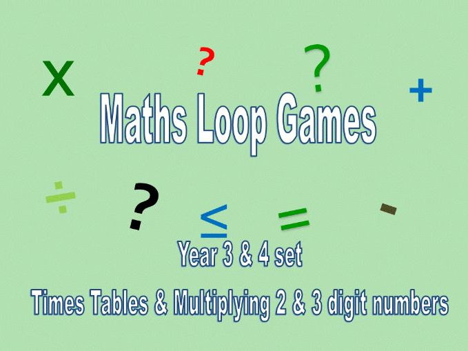 Maths Loop Games Year 3 & 4. Two complete games (ideal for assessing the Year 3 & 4 maths PoS)