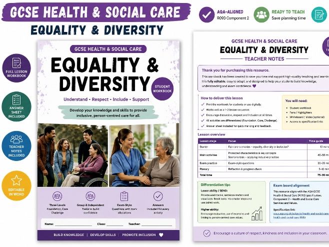 GCSE Health & Social Care Equality Workbook