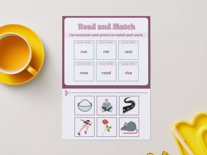 Read and Match – Phonics Cut and Paste Activity (EYFS / KS1)