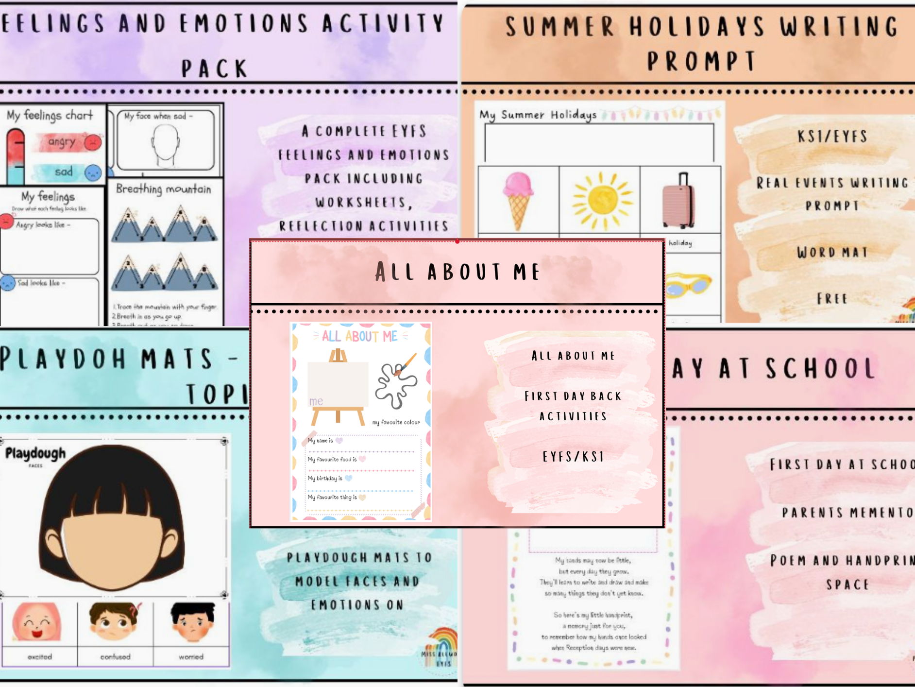 First Week of School Activities Bundle | EYFS Reception | All About Me & Back to School