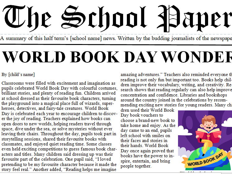 School Newspaper Template