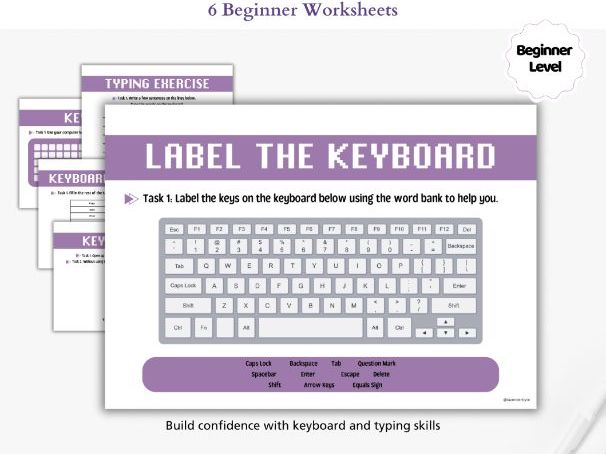 Beginner Keyboard Typing Worksheets – Touch Typing Practice