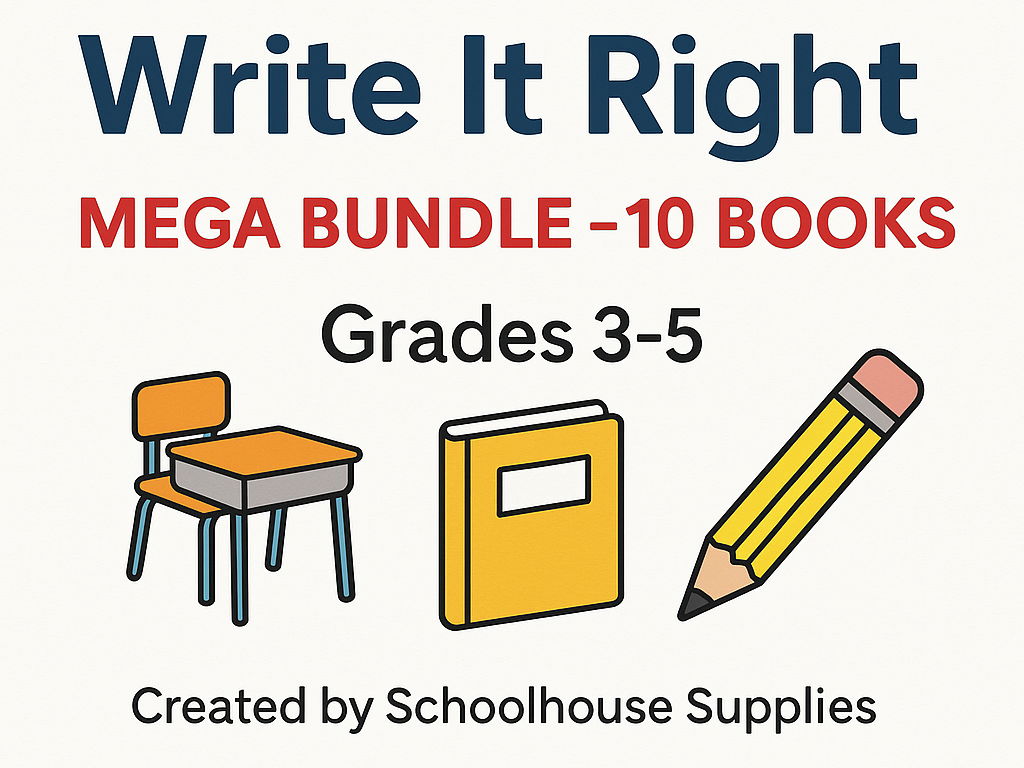 Write It Right — Complete Writing Skills  Bundle (Grades 3–5) | Sentences, Paragraphs, Editing, Prompts