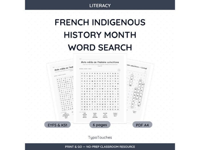 French Indigenous History Month Word | 6 pp