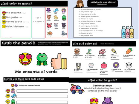 Los colores - Colours and likes/dislikes in Spanish