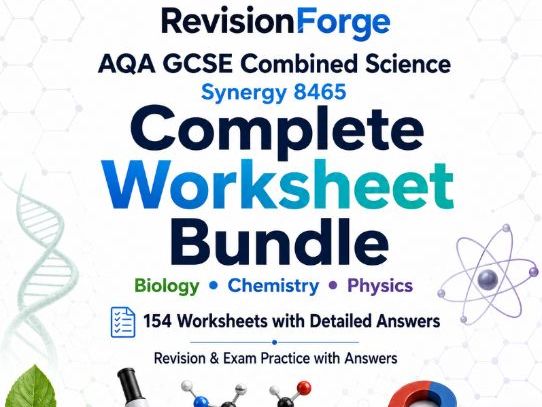 AQA Synergy 8465 Complete GCSE Science Worksheet Bundle - 154 Worksheets + Answers