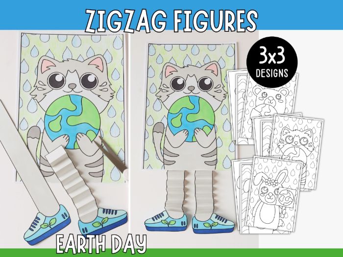 Zigzag Figures - Earth Day Craft for Kids