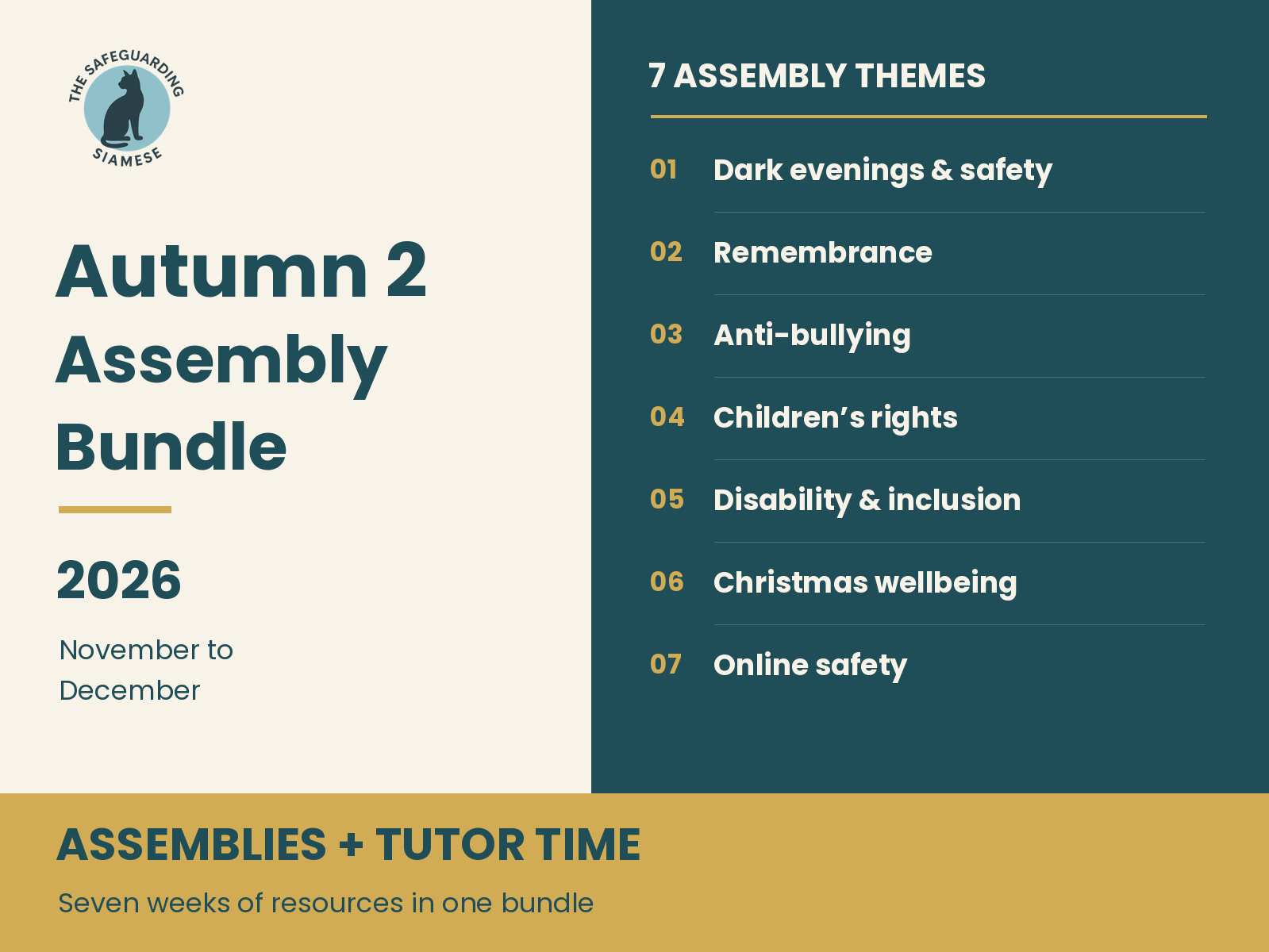 Autumn 2 Assembly Bundle 2026: 7 Assemblies + Tutor Time, November to December (KS3 and KS4)