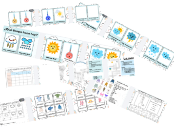 El Tiempo y La Ropa  Flashcards, Worksheets  Activities Pack (Primary Spanish)