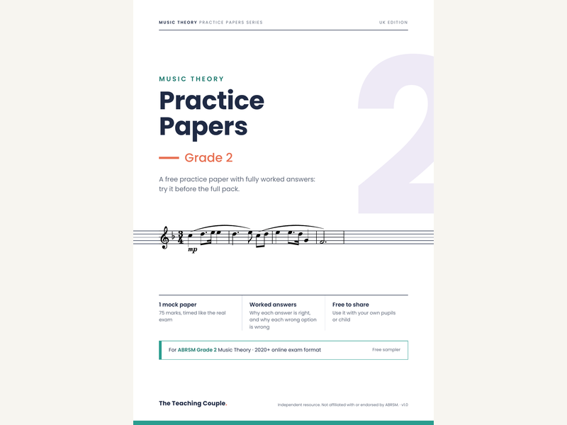 Grade 2 Music Theory Practice Papers – for ABRSM – FREE Sampler