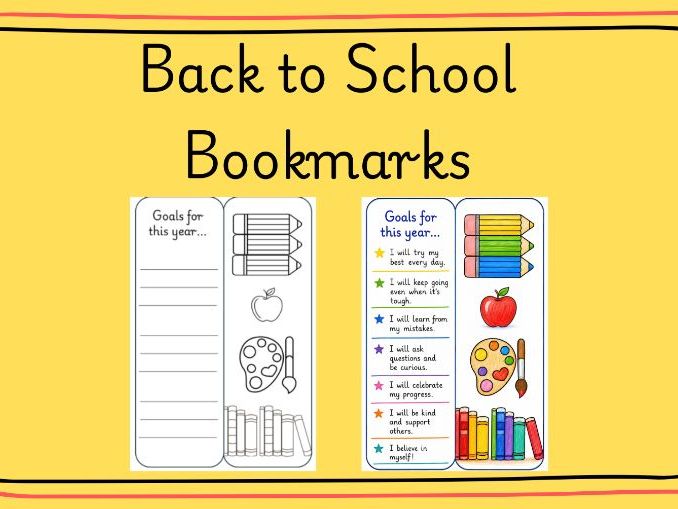 Back to School Bookmarks