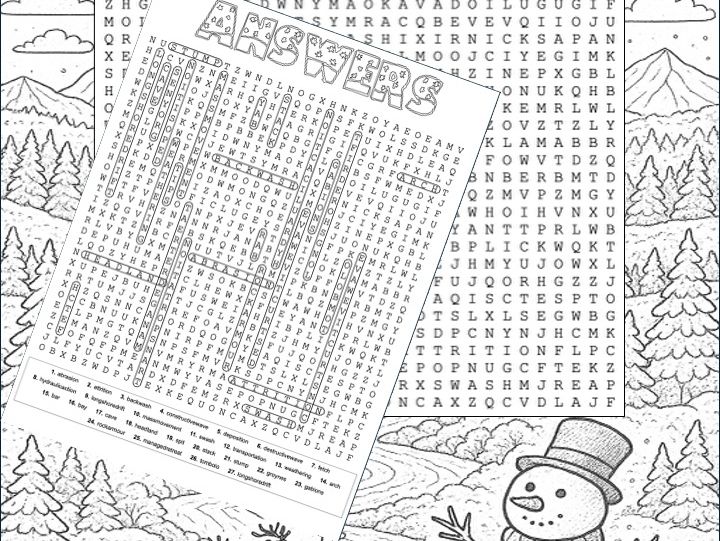 GCSE Geography Christmas Colouring Word Search: Coasts