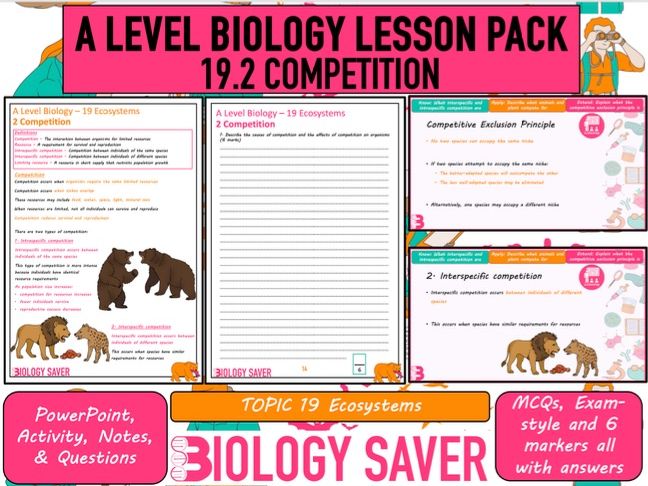 A Level Bio Lesson - 19.2 Competition