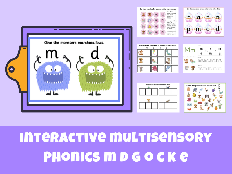 Phonics Games - interactive, hands on activities m d g o c k e