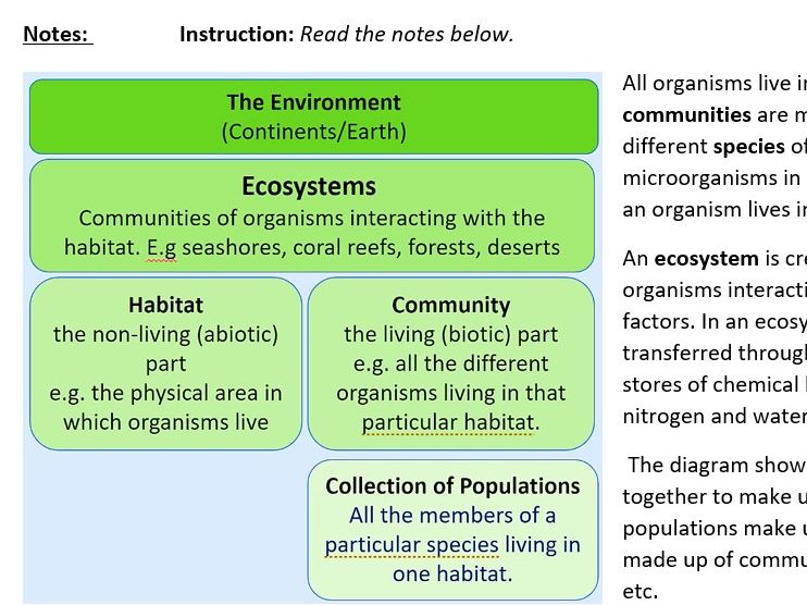 AQA GCSE Biology and Combined Science Topic 7 Ecology revision booklet