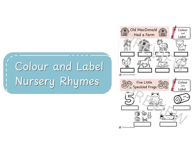 Ten Colour & Label Nursery Rhymes