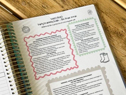 The Early Learning Goals Inserts for A4 Teacher Planner