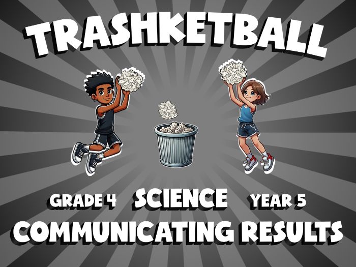 Communicating Results TRASHKETBALL Science Game | No-Prep Year 5 Review Activity