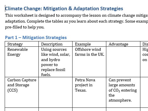 AQA GCSE Geography climate change Unit