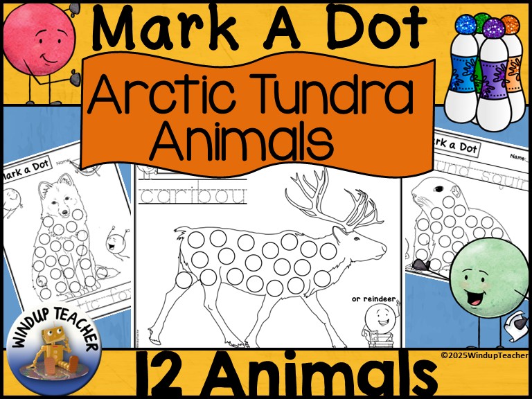 Arctic Tundra Animals Do-A-Dot Marker Activity - Bingo Dot Dauber Worksheets