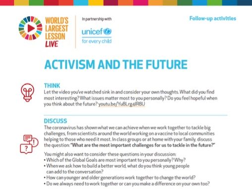 World's Largest Lesson Live - Activism resource