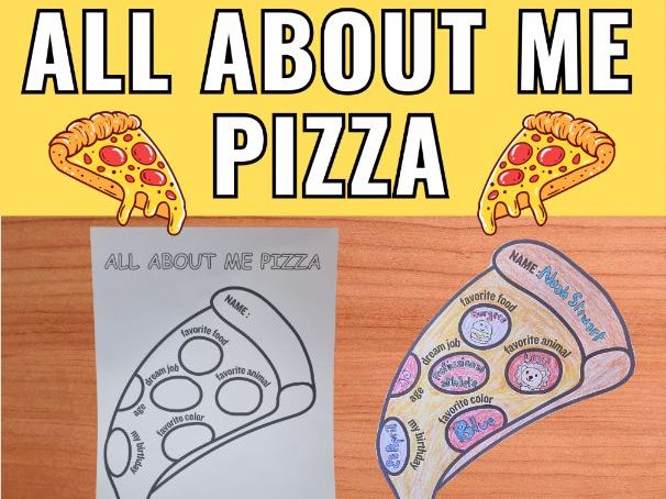 All About Me Pizza Coloring Page Worksheet | Back to School Activities