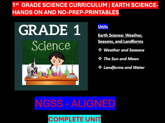 Grade 1 Science Curriculum Earth Science | Hands-on and No-prep-NGSS