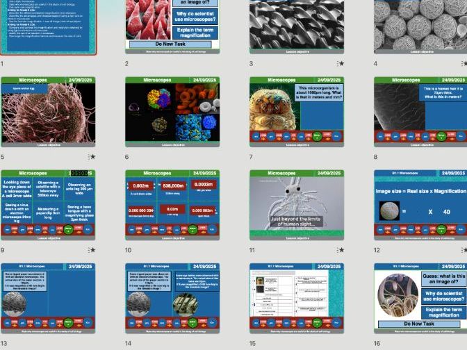 AQA GCSE Biology B1.1 – Microscopes | Full Lesson, Worksheets & Answers (Editable)