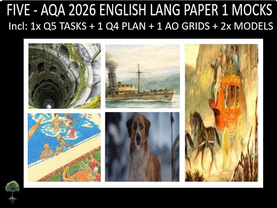 FIVE - AQA PAPER 1 | 2026 FULL MOCKS | Q5 TASKS | Q4 PLAN |AO GRIDS | MODELS