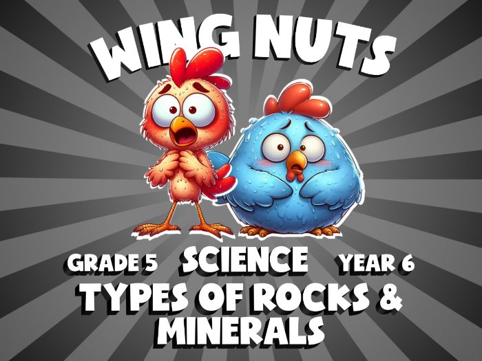 Types of Rocks & Minerals WING NUTS Science Game | No-Prep Year 6 Review Activity