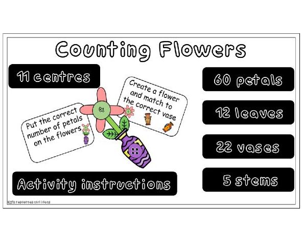 Flower Matching Number Activity