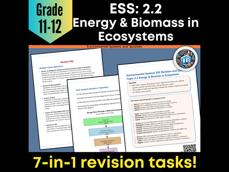 IB DP ESS 2.2 Energy & Biomass: Quiz & Revision Worksheets - 2026