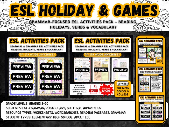 Grammar Focused ESL - Reading Verbs task