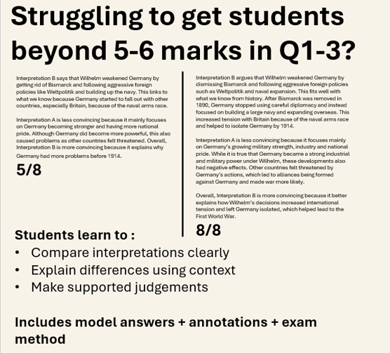 AQA GCSE History Germany : Interpretation Questions 1-3 Exam Practice ...