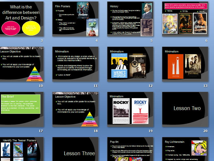 Film Posters Presentation and Worksheet