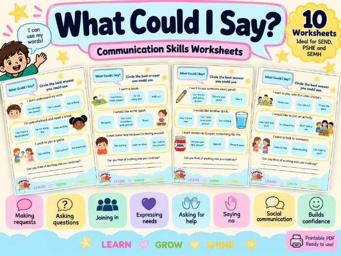 What Could I Say? – Communication Skills Worksheets