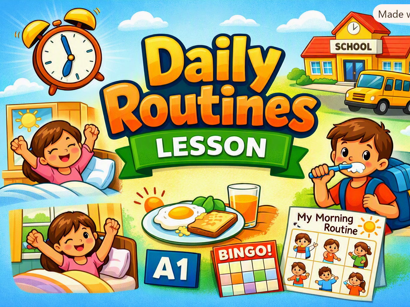 Daily Routines & Present Simple Grammar Games Bundle (A1–A2)